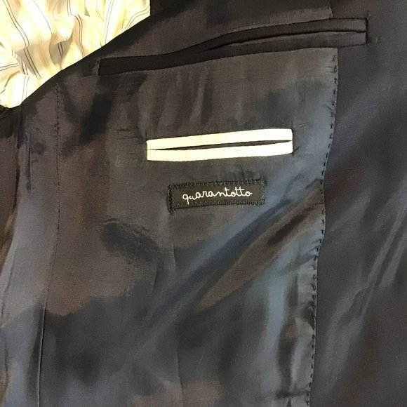 Paoloni Black Two Button Suit Jacket Size 48/US 38 - Picture 8 of 10